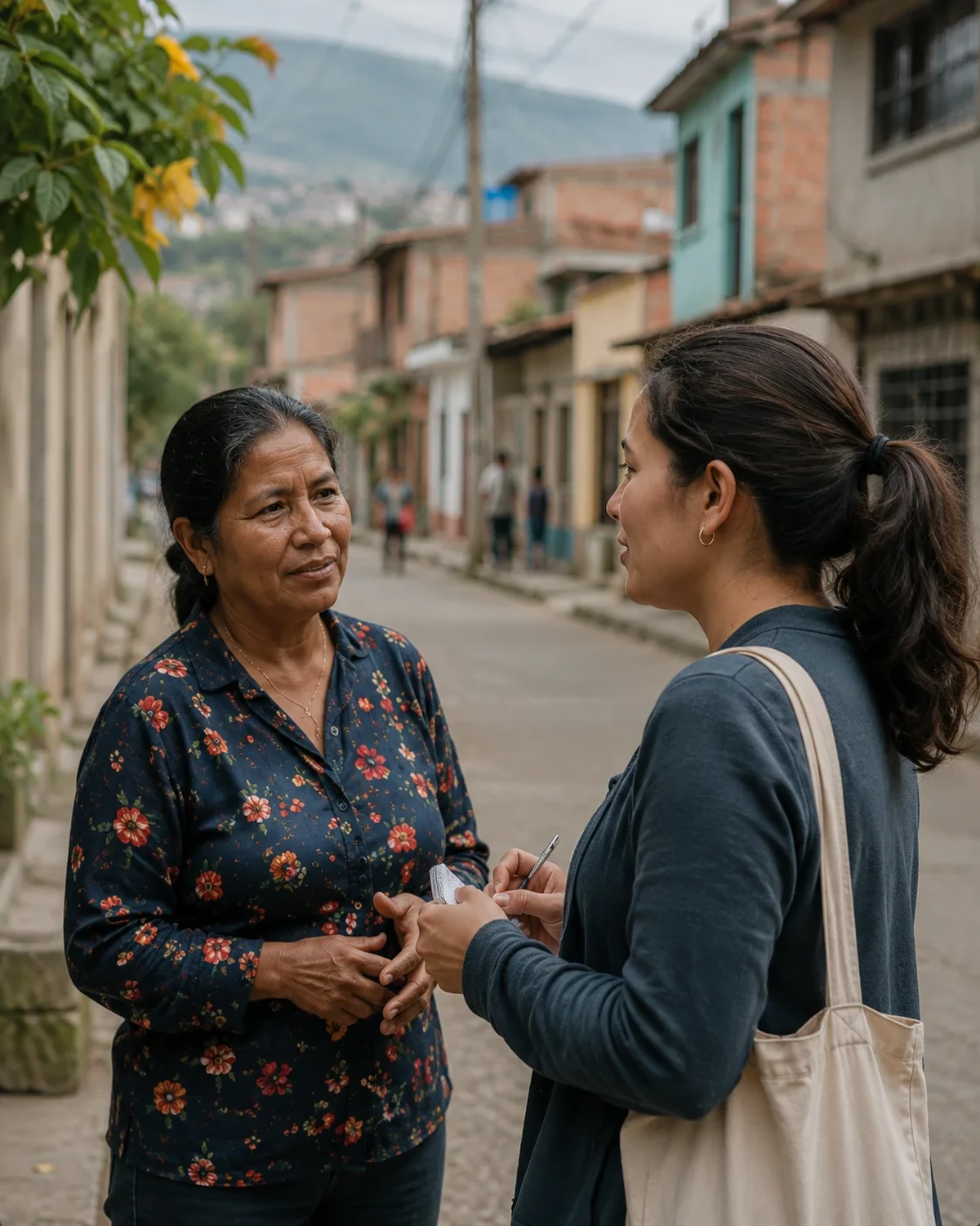 Reunión comunitaria y trabajo de campo